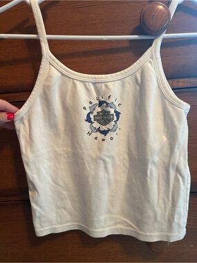 Harley-Davidson White Tank Top with Navy Logo
